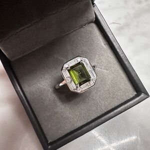 Natural Green Tourmaline Ring (Brand New!) Set in 925 Sterling Silver!